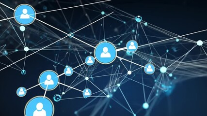 Global network connection; digital nodes, abstract background