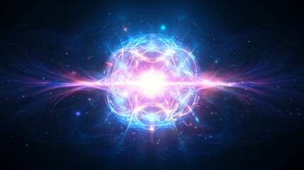 Wall Mural - cosmic energy sphere vibrant plasma orb radiating light
