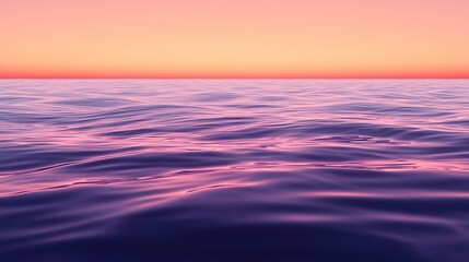 Canvas Print - Serene ocean sunset with pink and purple hues.