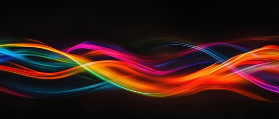 Wall Mural - Vibrant Rainbow Waves Abstract Art