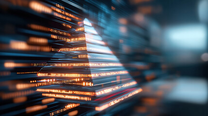 Digital security alerts displayed on screens with binary code