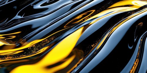 Poster - Yellow and black wave