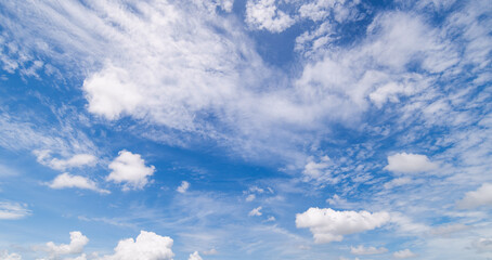 Wall Mural - clear blue sky background,clouds with background, blue sky background with tiny clouds. white fluffy