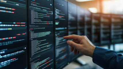 Monitoring data security on multiple screens in tech environment
