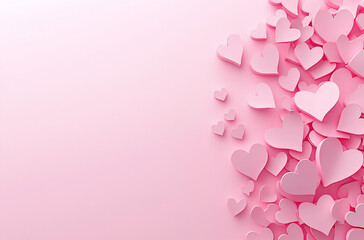 Poster - Pink Hearts Background