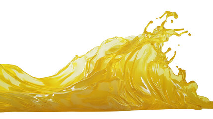 Wall Mural - a vibrant golden liquid creates a dynamic splash with flowing waves and ripples against a black back
