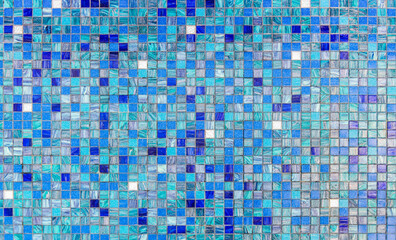 Small blue mosaic tiles textures