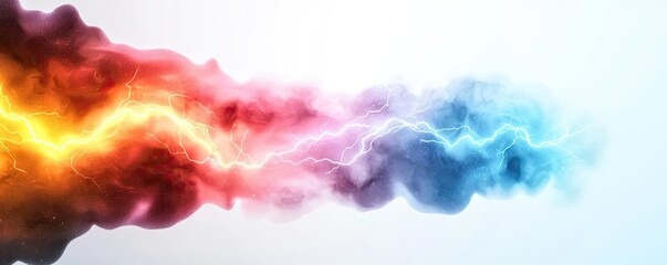 Wall Mural - electric watercolor idea. dynamic swirling smoke in vibrant colors, creating an electric visual effe
