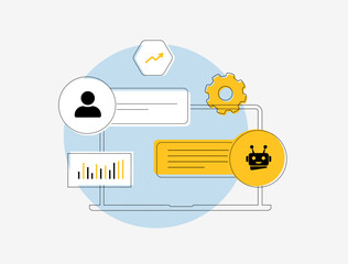 Wall Mural - chatbot marketing ai agents for lead generation. implement chatbots to engage visitors and generate 