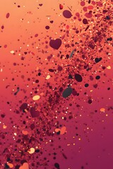 Canvas Print - Vibrant Valentine's with Glittering Confetti and Magical Starry Backdrop