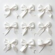 © PKArts - White paper ribbon set, decorative crafting supplies, ribbon design for elegance
