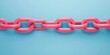 © เด็กชาย นุ่มนิ่ม - spending investment efficiency concept. Vibrant pink chain links against a blue background, symbolizing connection and strength.