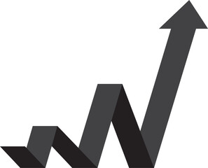 black business arrow graph going up represents trading profit business growth economic boom and fina