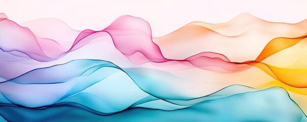 Wall Mural - metallic watercolor concept. abstract colorful wave pattern creating a serene and dynamic visual exp