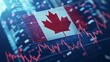 © TensorSpark - Canadian flag overlaid on stock market graphs, symbolizing financial trends.