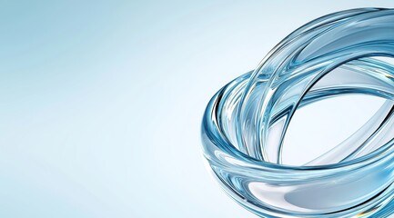 Wall Mural - abstract blue glass spiral on light background