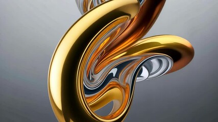 Wall Mural - Dynamic swirling abstract design with metallic textures creates a vibrant contemporary visual experience