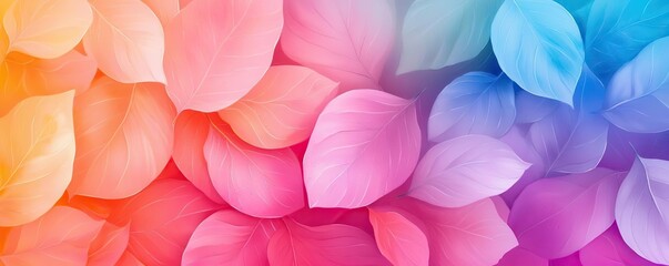 Poster - Floral watercolor concept. Vibrant, colorful flower petals create a stunning and soft gradient background.