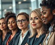 © Bay - A group of diverse women leaders poses confidently in a contemporary office environment, representing strength and progress on International Women's Day, March 8