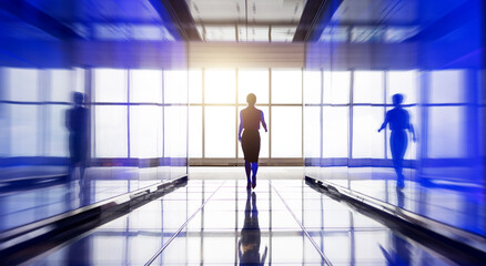 Canvas Print - Businesswoman walking in the office corridor