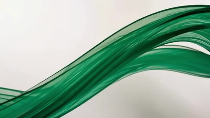 Wall Mural - Dynamic green wave showcases fluid motion and abstract elegance through smooth curves and translucent textures