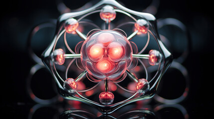 Intricate Glowing Molecular Structure Art