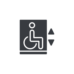 Wall Mural - elevator, wheelchair vector icon