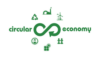 circular economy icons on white background	