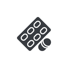 Wall Mural - a blister pack of pills vector icon