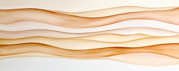Poster - Neutral watercolor concept. Abstract waves in neutral tones create a soothing, modern aesthetic for design projects.