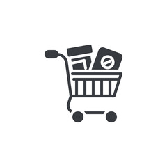 Wall Mural - a shopping cart and a pill bottle vector icon