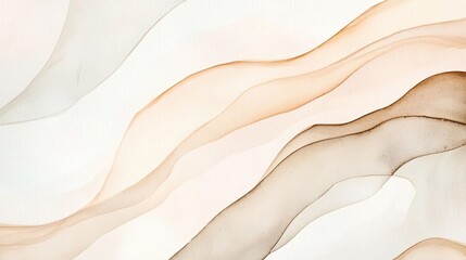 Poster - Neutral watercolor concept. Abstract flowing shapes in soft neutral tones for artistic and stylish designs.