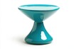 © Антон Федченко - A bold turquoise accent table with a glossy finish and modern design, on a white background