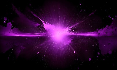 abstract purple light burst with dark background and splatters.