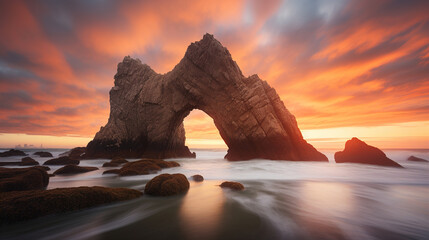 Poster - Stunning Coastal Arch at Sunset