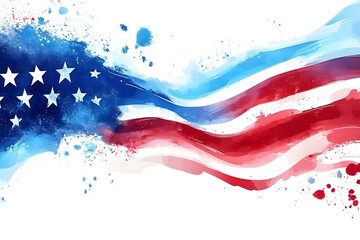 Wall Mural - American Flag Symbol Background, Generative AI