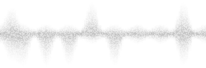 Black and white gradient sine wave from binary code on white. Halftone gradation texture with ones and zeros. Digital system language. Abstract coding bg on computer