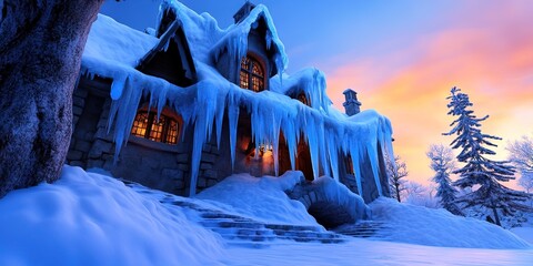 Wall Mural - frozen house