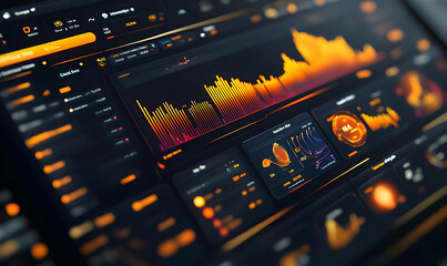 Data analytics dashboard screen display