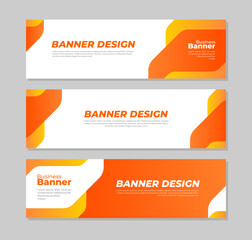 Wall Mural - Orange banner template design collection