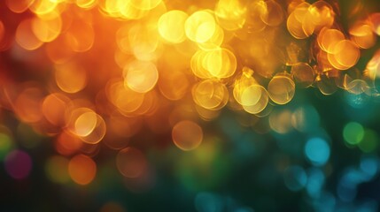 Wall Mural - colorful bokeh lights create a vibrant atmosphere at a festive evening gathering outdoors