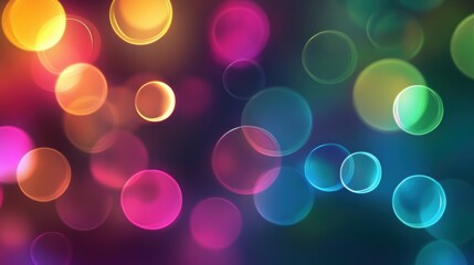 Wall Mural - colorful bokeh background creates a vibrant atmosphere filled with soft light orbs and dynamic hues