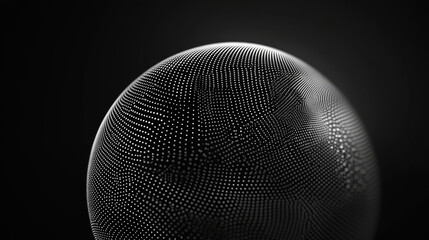 Wall Mural - Futuristic sphere of dots particles, sci fi mesh. Vector dots and atoms orb, network connection, minimalistic VR digital mesh, cyberspace and techno design