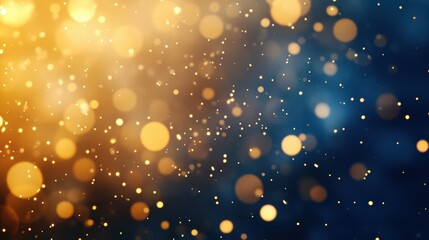 Wall Mural - bright golden and blue shimmering bokeh lights create a festive atmosphere for celebrations and even