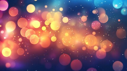 Wall Mural - colorful bokeh lights creating a vibrant and dreamy atmosphere at a festive event at night