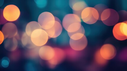 Wall Mural - colorful bokeh lights create a dreamy atmosphere at night in a festive urban setting