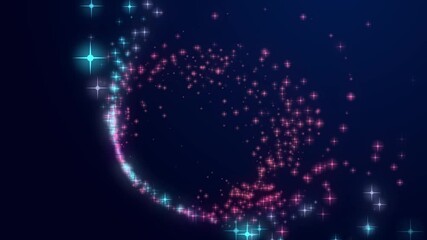 Fototapete - Abstract digital background of moving particles. Information space flow. Big data visualization. 3d rendering
