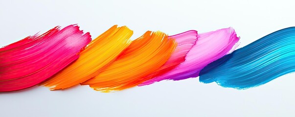 Poster - Explosion watercolor idea. Vibrant color strokes create a dynamic and artistic visual on a white background.