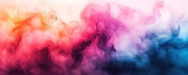 Canvas Print - Explosion watercolor idea. Colorful abstract smoke design creates a captivating and artistic visual effect.