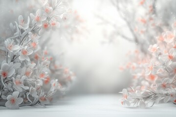 Wall Mural - Delicate cherry blossoms create a serene atmosphere in a tranquil setting